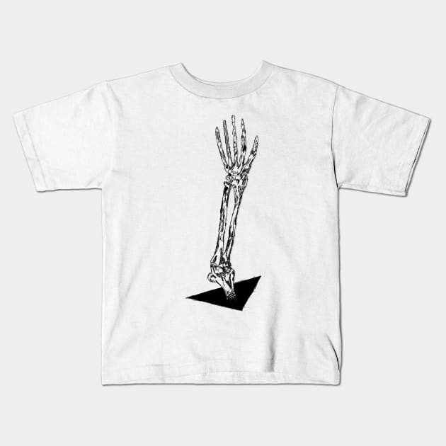 Skeleton Arm Looking For Your Neck Bones Horror Halloween Kids T-Shirt by udesign